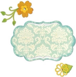 Sizzix 658956 Thinlist Die - Fancy Label & Flowers