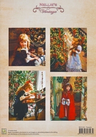 A4 knipvel Nellie's Christmas Colour Vintage NEVI016 "Presents"