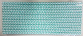 Rietjes 25 stuks chevron mintgroen