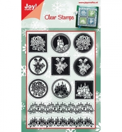 6410/0109 Stempel kerst round Christmas