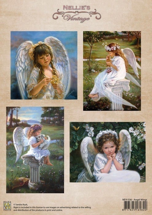 A4 knipvel Nellie's Vintage NEVI036 Angel Wings