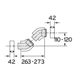 Bochten 45° 60-100 mm Set (2) concentrische rookgasbocht