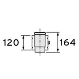 Scheidingsadapter 80/125 mm ALU voor condensketels vaillant