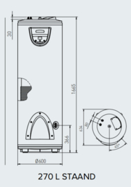 Warmtepompboiler 270L Ariston Nuos Split Inverter Wifi 270 FS