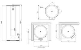 Binnenunit warmtepompboiler 270L Atlantic Calypso Split VS 270 Connected