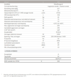 Warmtepompboiler 100L Atag Lydos Hybrid 100
