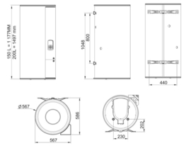 Binnenunit warmtepompboiler 200L Atlantic Calypso Split VM 200 Connected