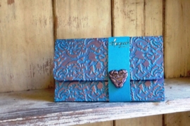 giftcardholder blue heart damask