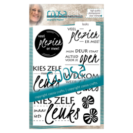 COOSA Crafts clear stamps A6 #1 - Tekst 'Leuks' - 8-delig (NL) - 10 Qty