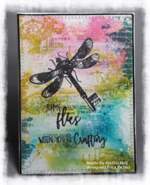 COOSA Crafts clear stamp #08 - Flying Key A7