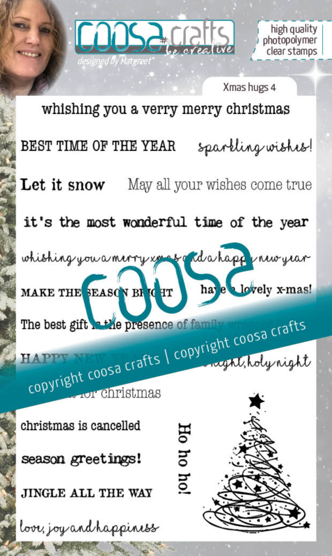 COOSA Crafts Clear Stamps #23 - Xmas Hugs 4 - A6