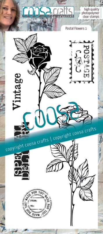 COOSA Crafts Clear Stamps #22 - Postal Flowers 1