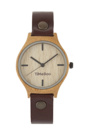 MEN BAMBOO watch SINGLE with LEATHER or CORK strap  without  numbers