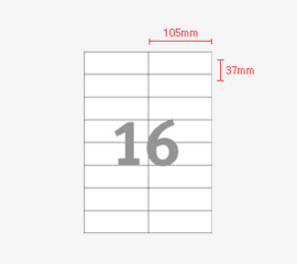 Printec adreslabel 105 x 37 mm 16 etiketten per vel