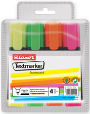 Tekstmarker Luxor etui a 4 stuks assorti