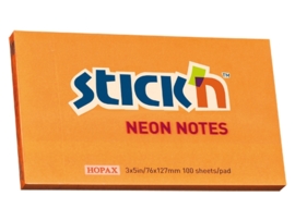 Memoblok Stick'n 76x127mm neon oranje