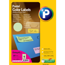 Printec verzendlabel pastel groen 105 x 148,5 mm 4 etiketten per vel
