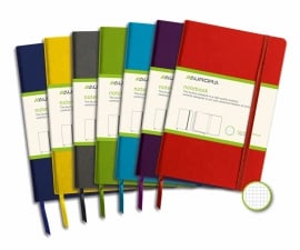 BUR-O-CLASS Notebook 140x215 mm geruit 5mm crèmekleurig papier grijs