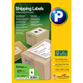 Printec verzendlabel 105 x 148,5 mm 4 etiketten per vel