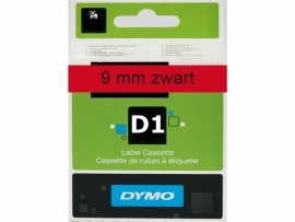 Labeltape Dymo 40917 D1 720720 9mmx7m zwart op rood