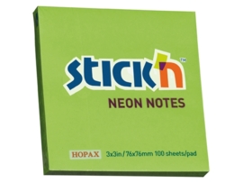 Memoblok Stick'n 76x76mm neon groen