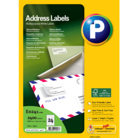 Printec adreslabel 70 x 35 mm 24 etiketten per vel