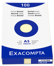 EXACOMPTA-indexkaarten A5, (B) 148 x (H) 210 mm, 205 g, blanco,
