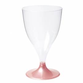 Glas, wijnglas, PS, pearl, 200ml, perzik/glashelder. 20 st.
