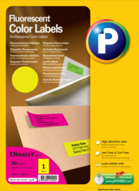 Printec verzendlabel neon geel 210 x 297 mm 1 etiketten per vel