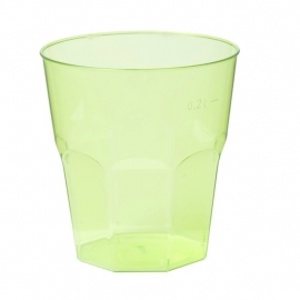 Glas, brasserieglas, PS, summertime, 220ml, neon groen. 25 st.