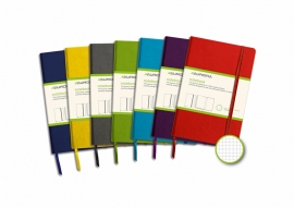 BUR-O-CLASS Notebook 95x145 mm geruit 5mm crèmekleurig papier paars