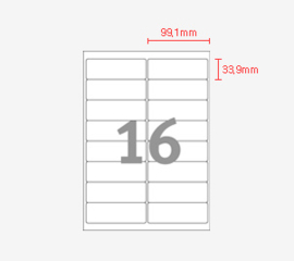Printec adreslabel 99,1 x 33,9 mm 16 etiketten per vel