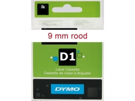 Labeltape Dymo 40915 D1 720700 9mmx7m rood op wit