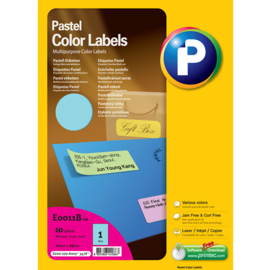 Printec verzendlabel pastel blauw 210 x 297 mm 1 etiketten per vel