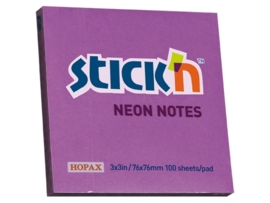 Memoblok Stick'n 76x76mm neon paars