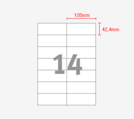 Printec adreslabel 105 x 42,4 mm 14 etiketten per vel