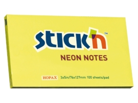 Memoblok Stick'n 76x127mm neon geel