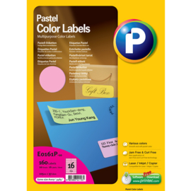 Printec verzendlabel pastel roze 105 x 37 mm 16 etiketten per vel