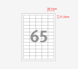 Printec adreslabel 38,1 x 21,2 mm 40 etiketten per vel