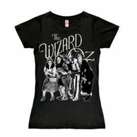 T-Shirt Petite The Wizard of Oz - Dorothy and Friends b/w - Black
