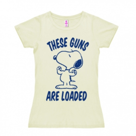 T-Shirt Petite Peanuts - These Guns Are Loaded - Almost White