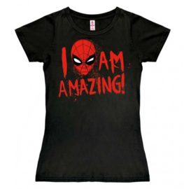 T-Shirt Petite Marvel - Spider-Man - I Am Amazing! - Black