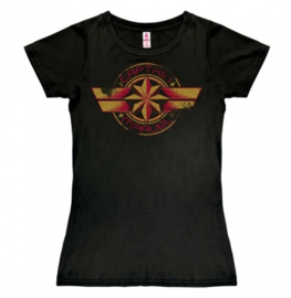 T-Shirt Petite Marvel - Captain Marvel - Logo - Black