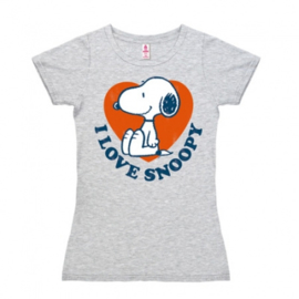 T-Shirt Petite Peanuts - I Love Snoopy - Grey Melange