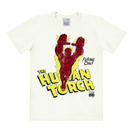 T-Shirt Marvel - Human Torch - Flame On - Almost White