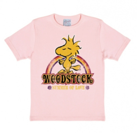 T-Shirt Kids Peanuts - Woodstock Summer Of Love - Pastel Pink