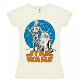 T-Shirt Petite Star Wars - Droids - Almost White