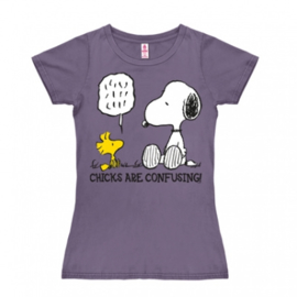 T-Shirt Petite Peanuts - Chicks Are Confusing - Lavender