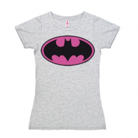 T-Shirt Petite Batman - Logo - Pink - Grey Melange