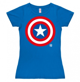 T-Shirt Petite Marvel - Captain America - Shield - Azure Blue
